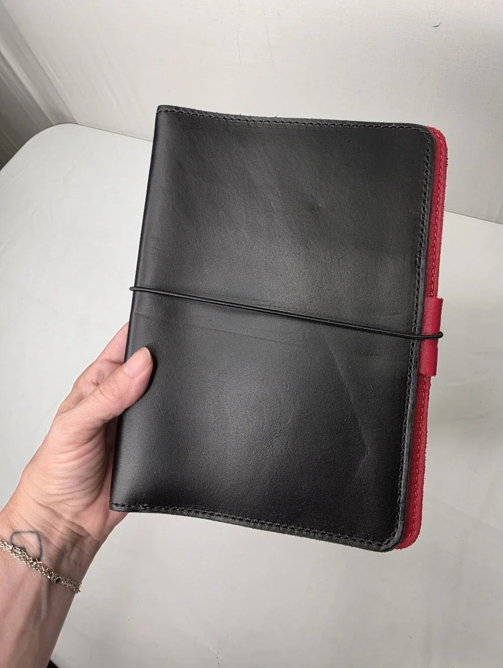 Planner Perfect Leather Travelers Notebook Cover Black & Red